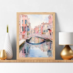 Watercolor Venice Canals Print | Vintage Travel Decor & Art Lovers Wall Art Digital Download