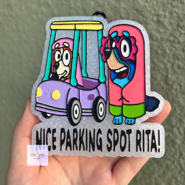 Bonito lugar de estacionamiento Rita Freshie, Ambientador para auto, Ambientador para auto, Ambientador lindo, Mamá Freshie, Ambientador para niños, Perro azul Freshie, Perro azul de dibujos animados