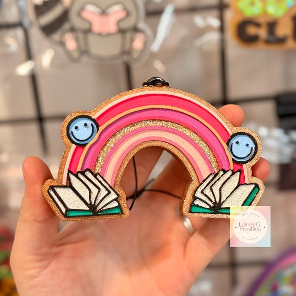 Rainbow Book Freshie, Teacher Book Gift, Gift for Book Lovers, Bookish Freshie, Bookish Car Freshener, Gift for Readers, Fantasy book
