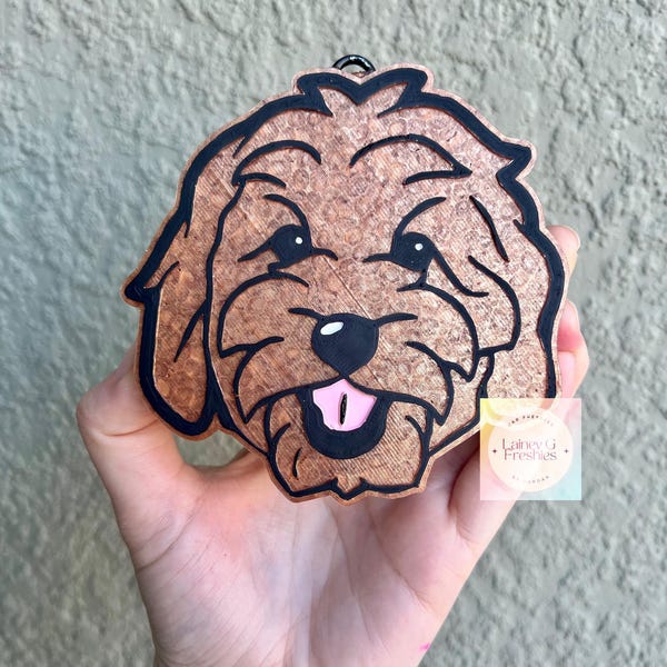 Golden Doodle dog Freshie, Car Freshie, Freshy, Car Air Freshener, Golden Doodle, Dog Mom Freshie, Doodle Freshie