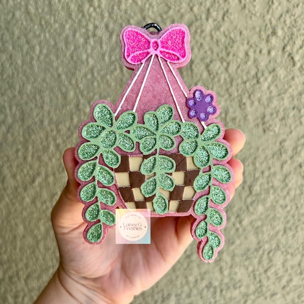 Hanging Succulent Car Freshie, Hanging Plant Freshie, Botanical Car Freshie, Plant mom Freshie, Plant Lady, Car Air Freshener