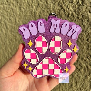 Dog Mom Checkered Freshie, Car Freshie, Dog Mom Freshie, Freshy, Car Air Freshener, Dog Freshie, Dog Mom Life, Fur Mama, Proud Dog Mom