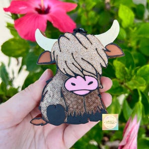 Highland Cow Freshie, Car Freshie, Highland Cow Freshie, Freshy, Car Air Freshener, Summer Freshie, Cute Freshie, Cow Freshie, Farm Freshie