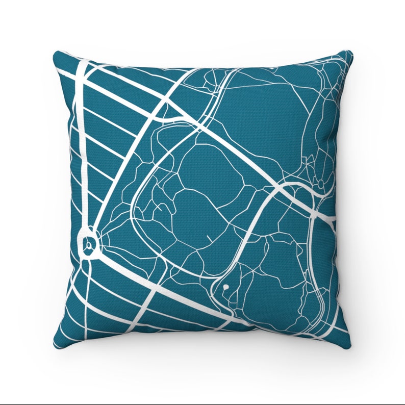 Nyc Map Throw Pillows 16x16 Central Park Map 18x18 White Etsy