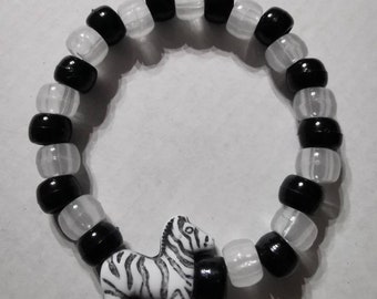 Glow in the Dark Zebra Bracelet - EDS awareness Ehlers Danlos Syndrome HSD hEDS Awareness