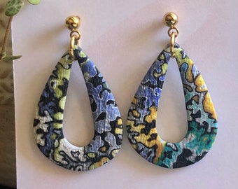 Polymer Clay Earrings Mokume Gane Coral Reef Style