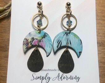 Polymer Clay Earrings Mokume Gane