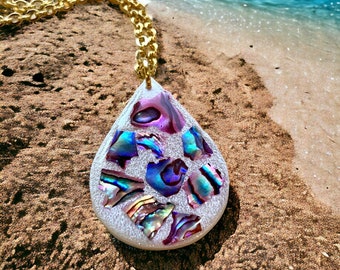 Polymer Clay Abalone Shell Necklace Beach Ocean Summer Accessories