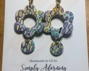 Polymer Clay Earrings Mokume Gane