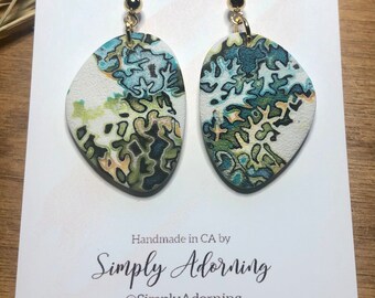 Polymer Clay Earrings Mokume Gane