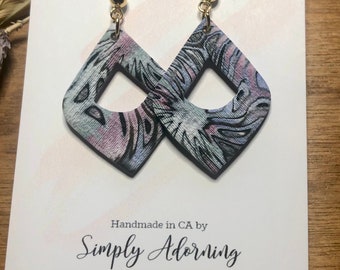 Polymer Clay Earrings Mokume Gane