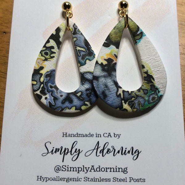 Polymer Clay Earrings Mokume Gane