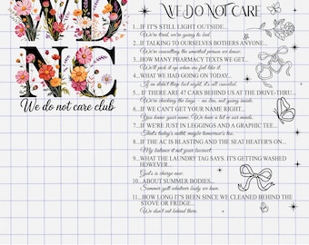 WDNC We Do Not Care Club Comfort Colors Svg, WDNC Floral 2 Side Svg, Funny We Do Not Care Club Digital, Menopause Perimenopause Digital Svg