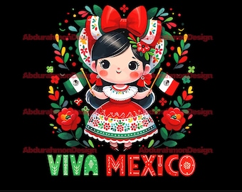 Cute Viva Mexico Girl Mexican Svg, Viva Mexico Svg, Mexican Digital Png, Mexican Independence Day Svg, Long Live Mexico Svg, Mexico Gift