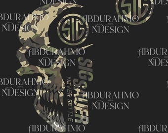 Camo With Sig Sauer Never Settle Download PNG, Unisex Casual Digital, Camo Png, Sig Sauer Lover Digital