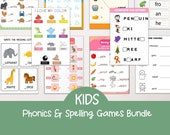 Phonics & Spelling Worksheets for Kids | Fun Learning Printable Bundle | Educational Activities | Instant Download PDF