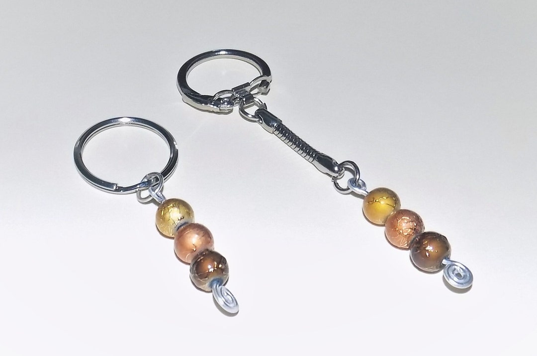 Little Key Chain Cute Little Beaded Key Chains, Autumn Colors, Key Rings, Spectral Glass ...
