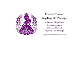 Princess Themed Mystery Package, Unbranded, Fairy Tales, Handmade Jewelry, Figurines, NoteCards, Ornaments, Tote Bags