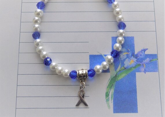 Amazon.com: Holly Road Colon Cancer Awareness Blue Leather Bracelet Jewelry  Choose Your Text: Clothing, Shoes & Jewelry