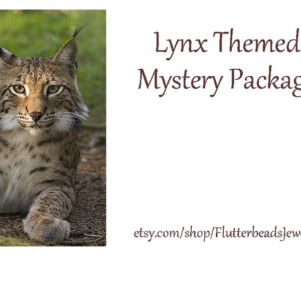 Lynx Themed Mystery Package, Mixed Items, Surprises, Gift Tags, Note Cards, Birthdays, Christmas, Save the Lynx, 10% or More Donated