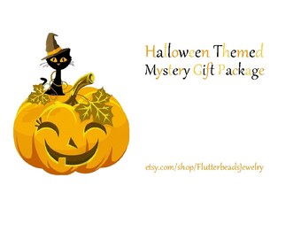 Halloween Themed Mystery Package, Surprise Items, Gift Tags, Note Cards, Freebies, Kids Parties, Treat Yourself, Free Shipping