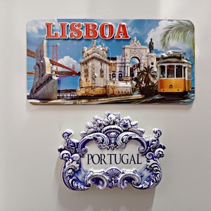 Set van 2 Portugese koelkastmagneten – kleurrijk souvenir met Portugese kunst en letters | Cadeau uit Portugal - Cadeau voor vrienden of familie.