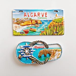 Set van 2 Algarve koelkastmagneten – Kleurrijk souvenir met Portugese kunst en letters | Cadeau uit Portugal - Cadeau voor vrienden of familie...