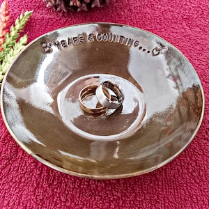 Aged bronze plate - bronze anniversary gift, 8th anniversary gift for husband, 8th anniversary gift for wife, bronze wedding anniversary