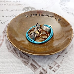 Aged bronze plate - bronze anniversary gift, 8th anniversary gift for husband, 8th anniversary gift for wife, bronze wedding anniversary
