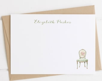 Shabby Chic Note Cards, Personalized Note Cards, French Note Cards, Flat Note Cards, French Furniture, Francophile