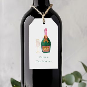 Wine Tag, Personalized Wine Tag, Personalized Hostess Gift, Custom Wine Tag, Champagne Tag, Hostess Gift, Wine Gift Tag, Favor Tag
