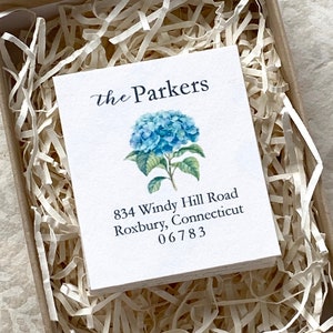 personalized return address labels, hydrangea address labels, return address labels, return address stickers, blue hydrangea