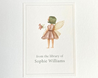 child's book label, fairy theme, woodland fairy, bookplate, personalized child's bookplate, bookplate for child, personalized bookplates