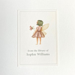 child&#39;s book label, fairy theme, flower fairy, woodland fairy, bookplate, personalized child&#39;s bookplate, bookplate for child
