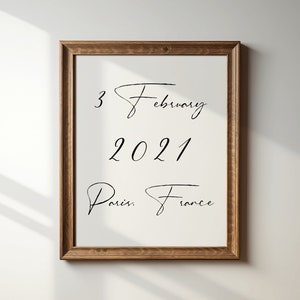 Date Print Personalized • Anniversary Print • Special Date Print • Custom Date Print • Custom Wedding Print • Custom Print