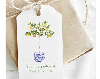 From the Garden of Tags, Gift for a Gardener, Custom Gift Tag, Lemon Tree, From the Kitchen of Tags