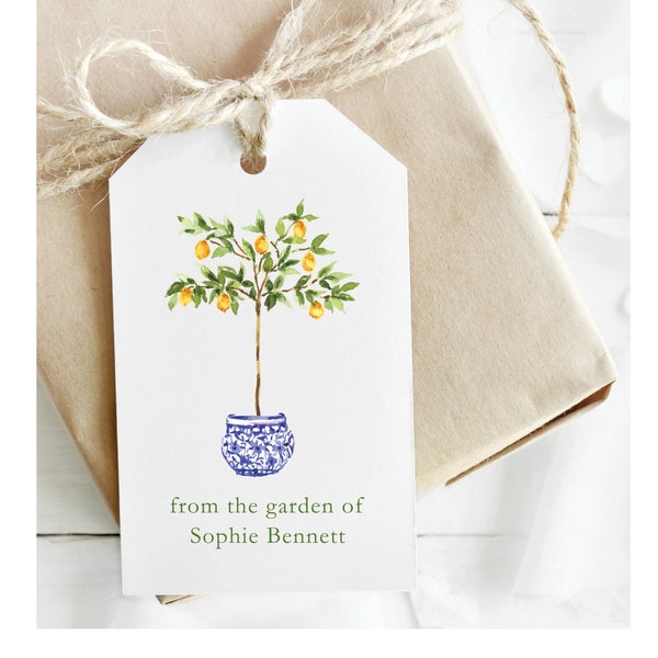 From the Garden of Tags, Gift for a Gardener, Custom Gift Tag, Lemon Tree, From the Kitchen of Tags