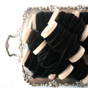 Black Velvet Ribbon, 3/8&quot; • 1/2&quot; Widths, Choker Ribbon, Velvet Ribbon, Black Ribbon