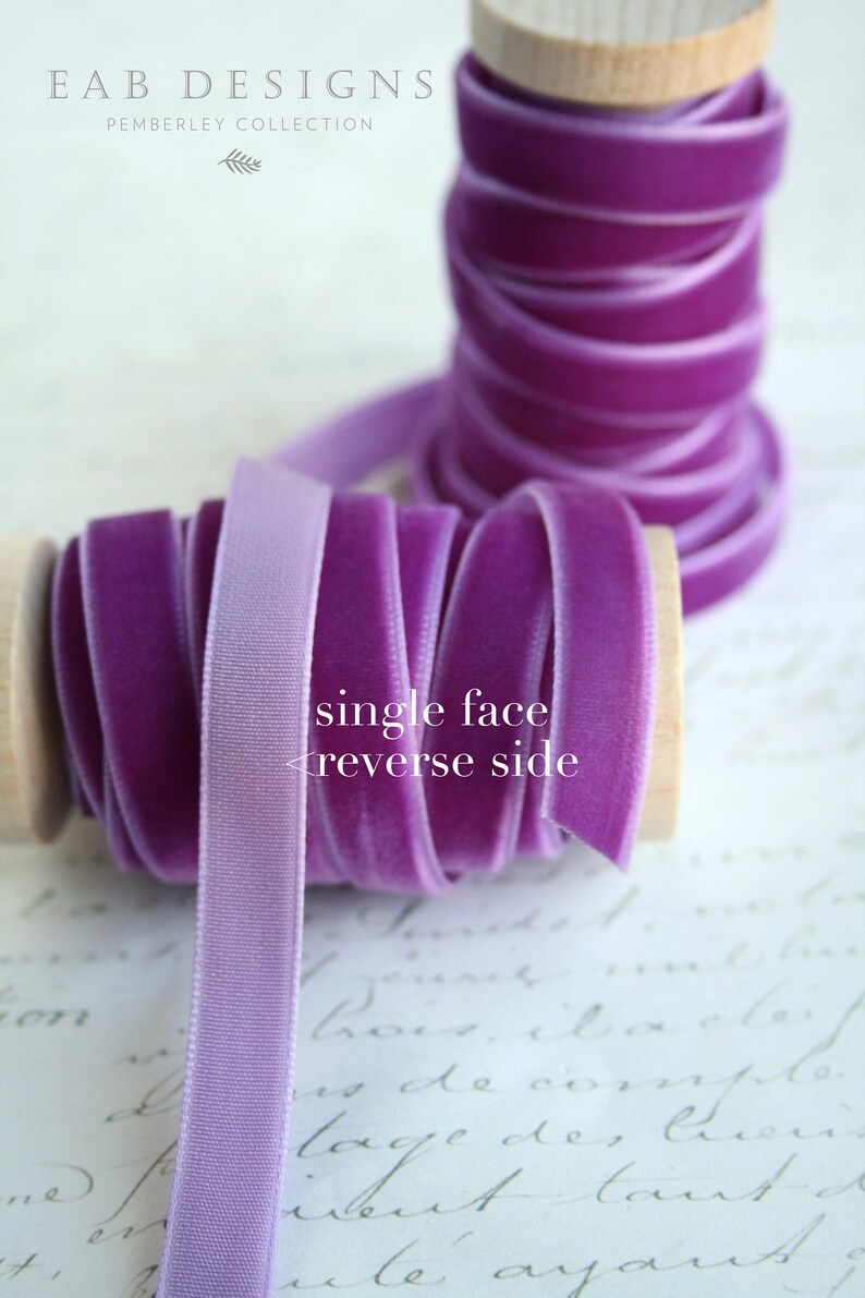 Orchid Velvet Ribbon Purple Velvet Ribbon Plum Velvet Etsy
