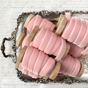 Light Pink Velvet Ribbon: 3/8&quot; • 1/2&quot; • 1&quot;, Floral & Gift Wrapping Ribbon