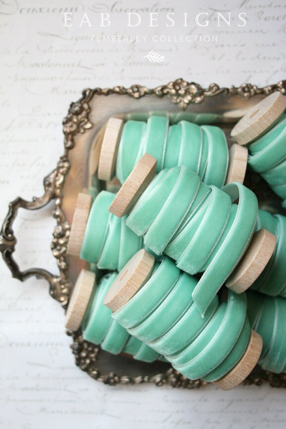Mint Velvet Ribbon, Mint Green Velvet 