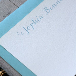 Personalized Note Cards, Set, Stocking Stuffer, Modern Calligraphy, Stationery, Flat Note Cards, Bridesmaids' Gift image 5