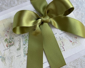 Sage Green Double Faced Satin Ribbon