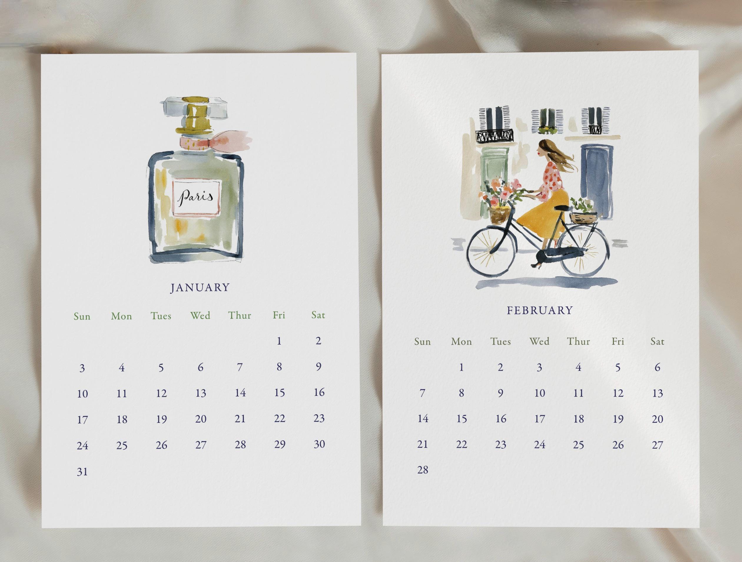 Paris Calendar - Etsy