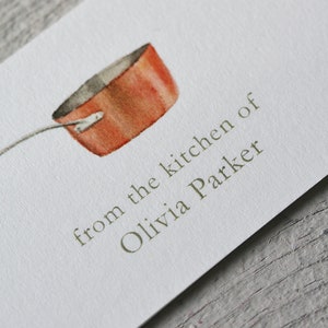 From the Kitchen of Tags, Personalized Baking Cards, Gift Enclosure Cards, Copper Pot, Custom Baking Cards, Custom Gift Tags, Copper Pan