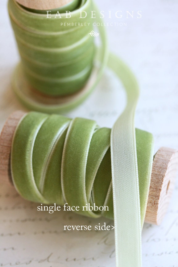 Sage Velvet Ribbon, 3/8 5/8 1 Ribbon Spool, Green - Yahoo Shopping