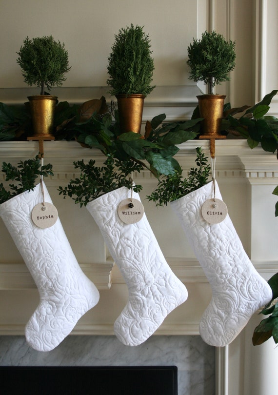 White Christmas Stocking White Stocking White Christmas Etsy