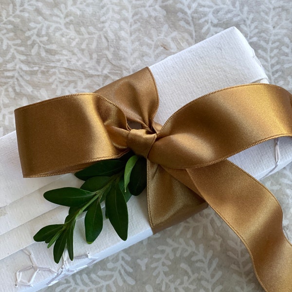 Antique Gold Satin Ribbon, Double Faced Satin Ribbon, Gold Satin Ribbon, Antique Gold Ribbon, Bronze Ribbon, Bronze Satin Ribbon