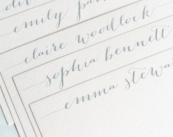 Personalized Calligraphy Note Card Set: Cream Italian Cotton Textured Paper