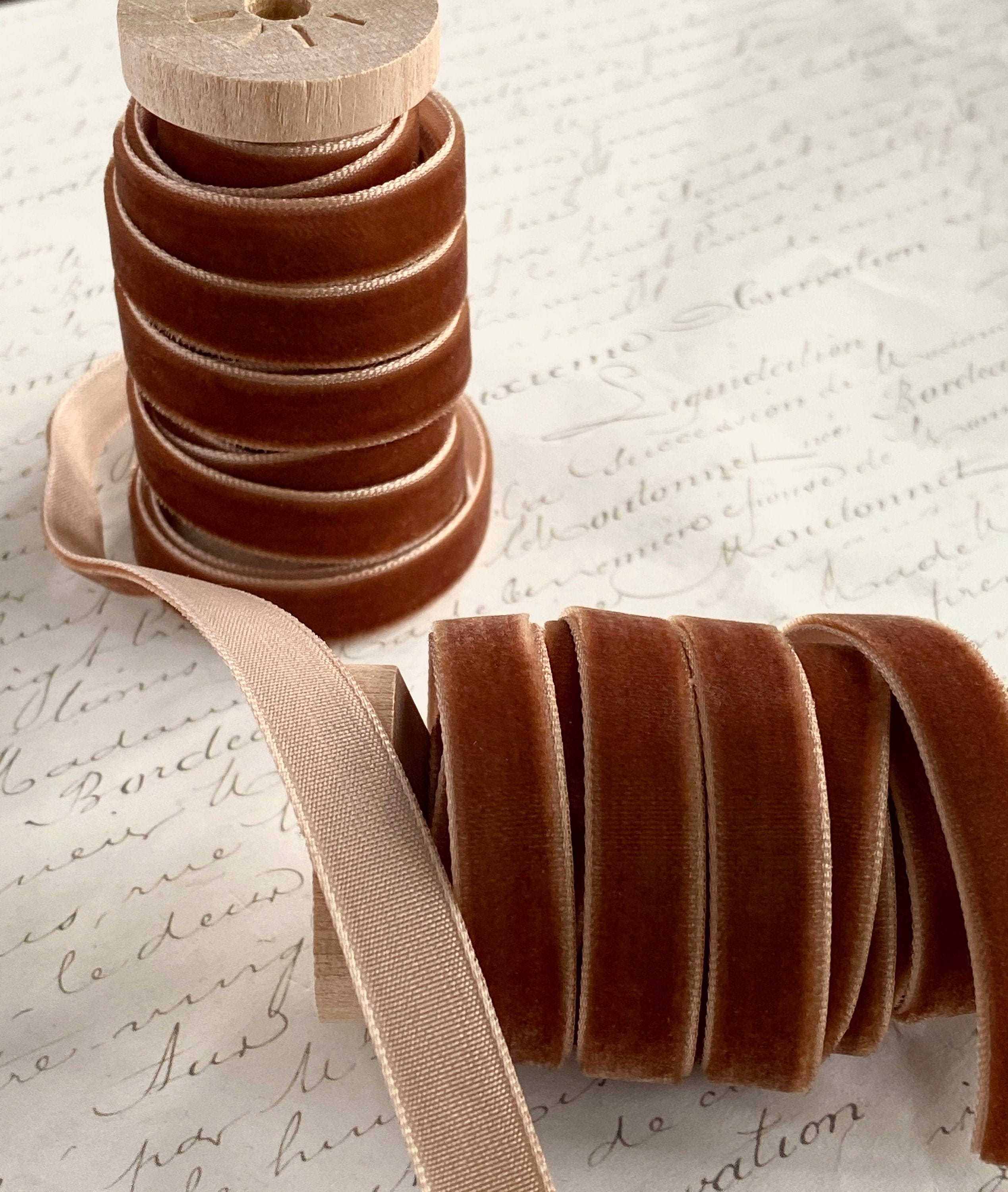 Brown Velvet Ribbon 3/8 Velvet Ribbon Velvet Ribbon Etsy